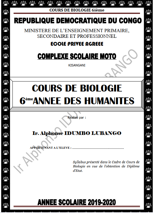Manuel Syllabus Biologie 6 ème