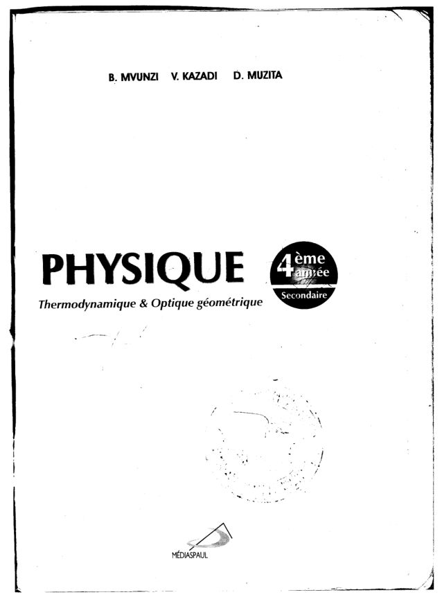 Manuel Physique 4eme Secondaire ou 2eme HG