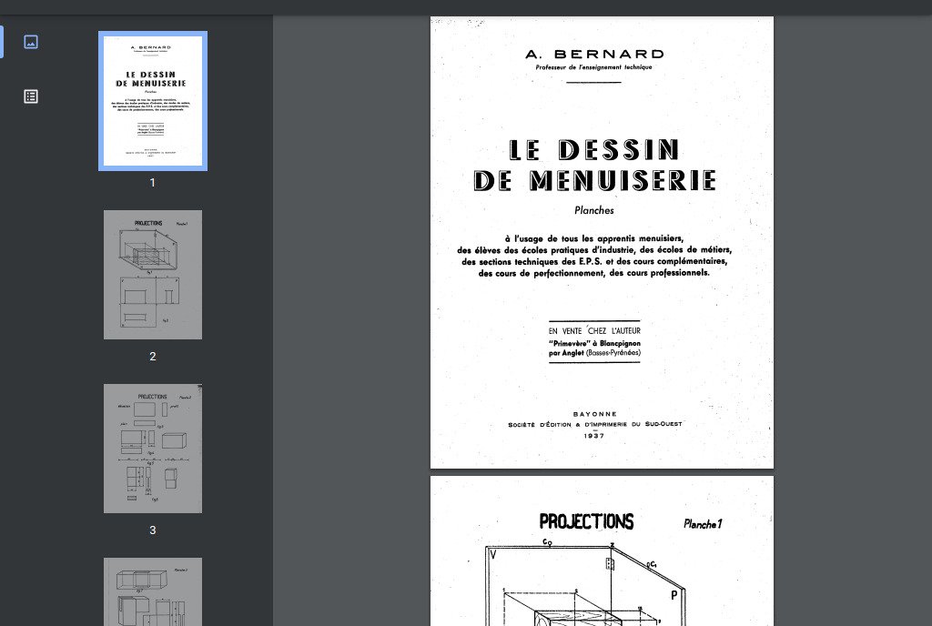Manuel TEC053 Dessin menuiserie 1937 planches 